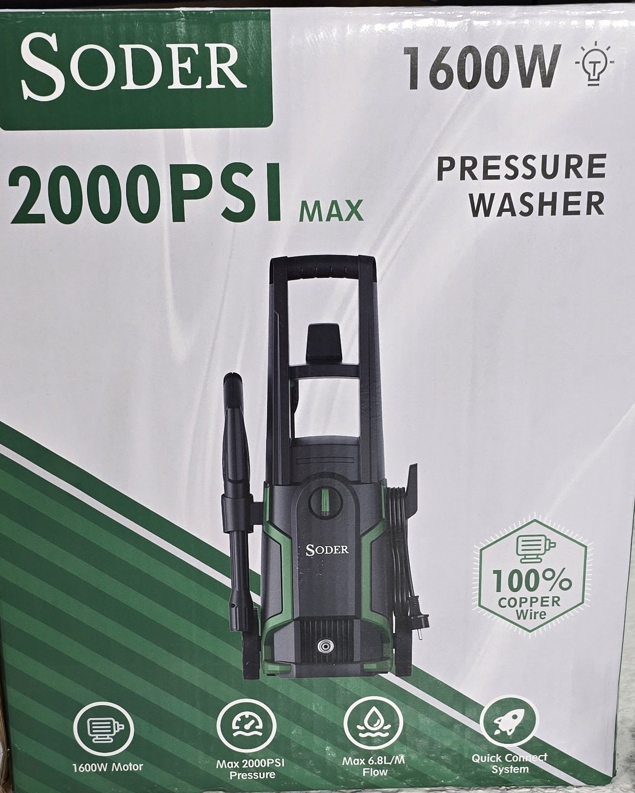 HIDROLAVADORA DOMESTICA 110V (2000 PSI) SODER HE250010 SODER