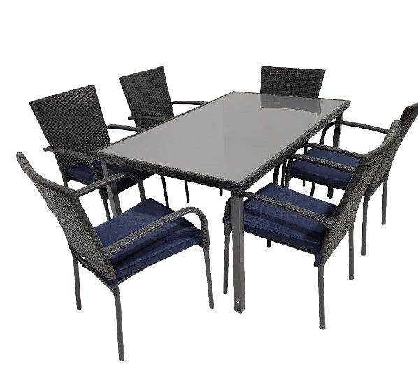 JUEGO DE COMEDOR 7 PIEZAS, 6 SILLAS, 1 MESA, OUTTER COM12308 OUTTER