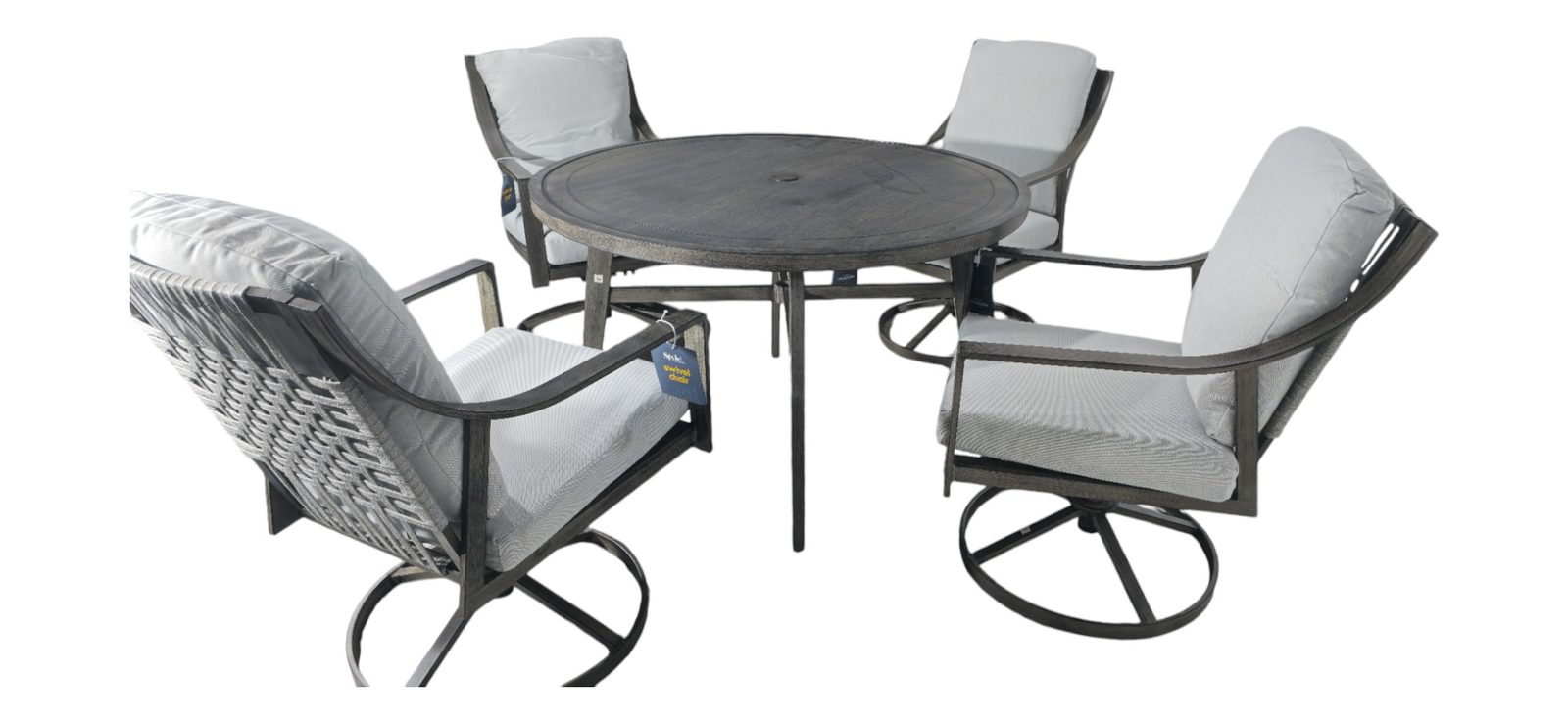 JUEGO DE COMEDOR CON SILLAS GIRATORIAS COM123020