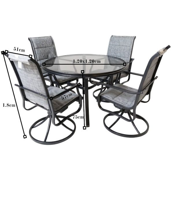 JUEGO DE COMEDOR CON SILLAS GIRATORIAS TAL1248