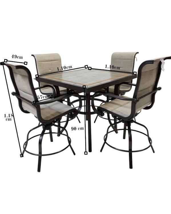 JUEGO DE COMEDOR CON SILLAS GIRATORIAS TAL1344