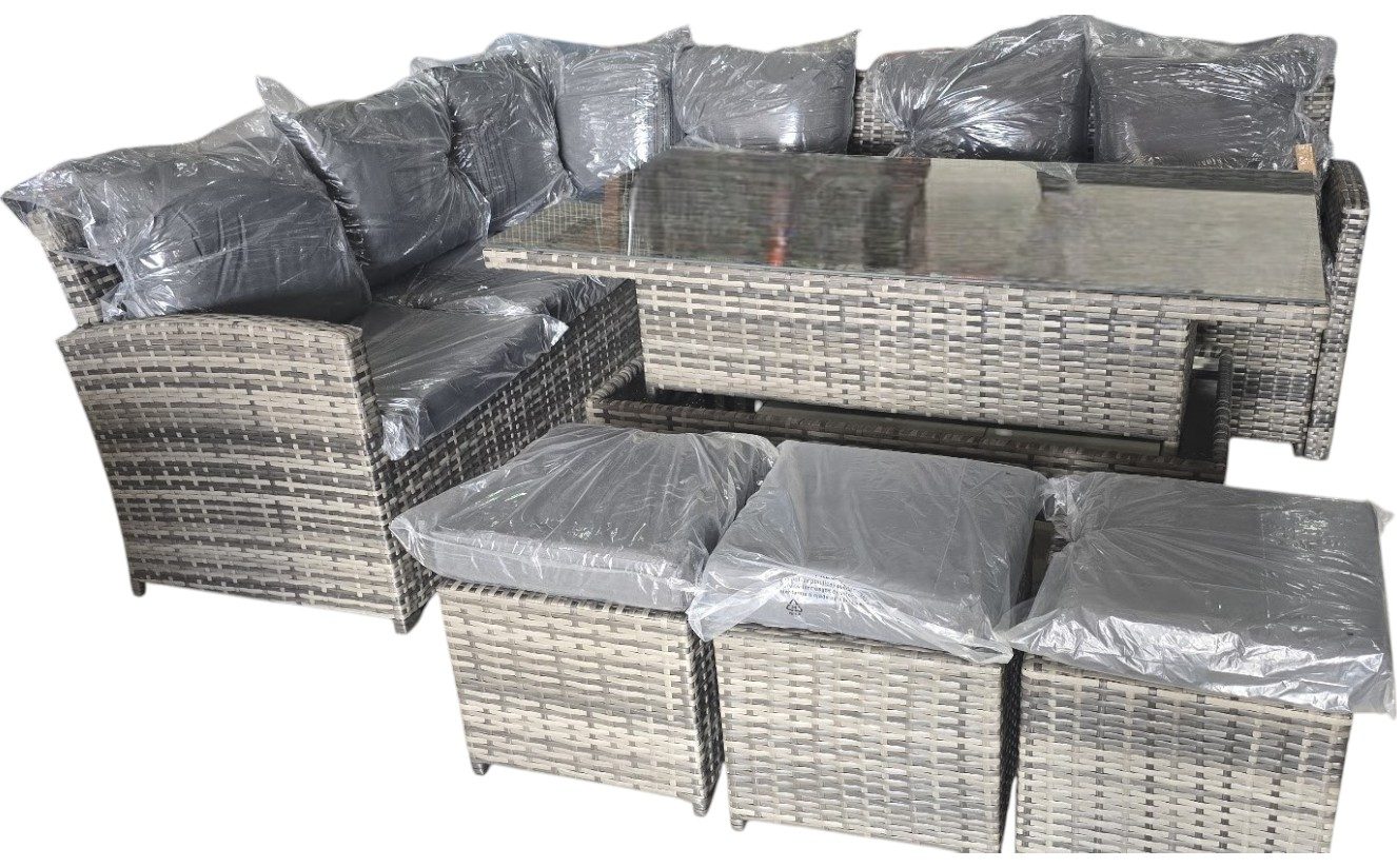 JUEGO DE COMEDOR TERRAZA CON FIRE PIT COMP1236