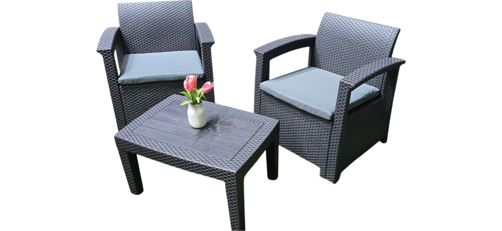 JUEGO DE TERRAZA 2 PLAZAS PLASTICO PLA12501
