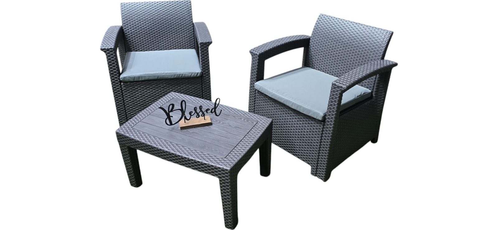 JUEGO DE TERRAZA 2 PLAZAS PLASTICO PLA12501