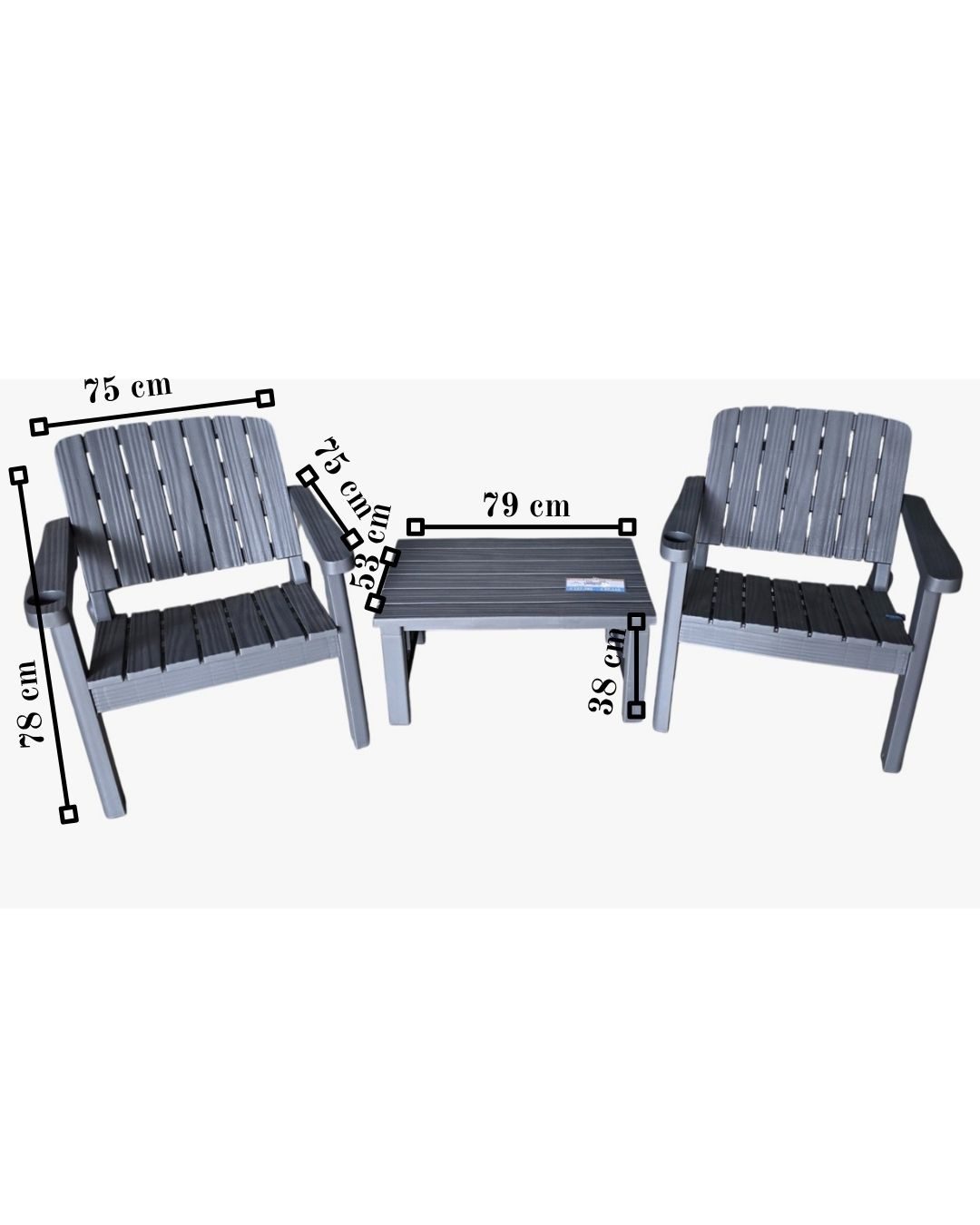 JUEGO DE TERRAZA 2 PLAZAS PLASTICO PLA12501-02