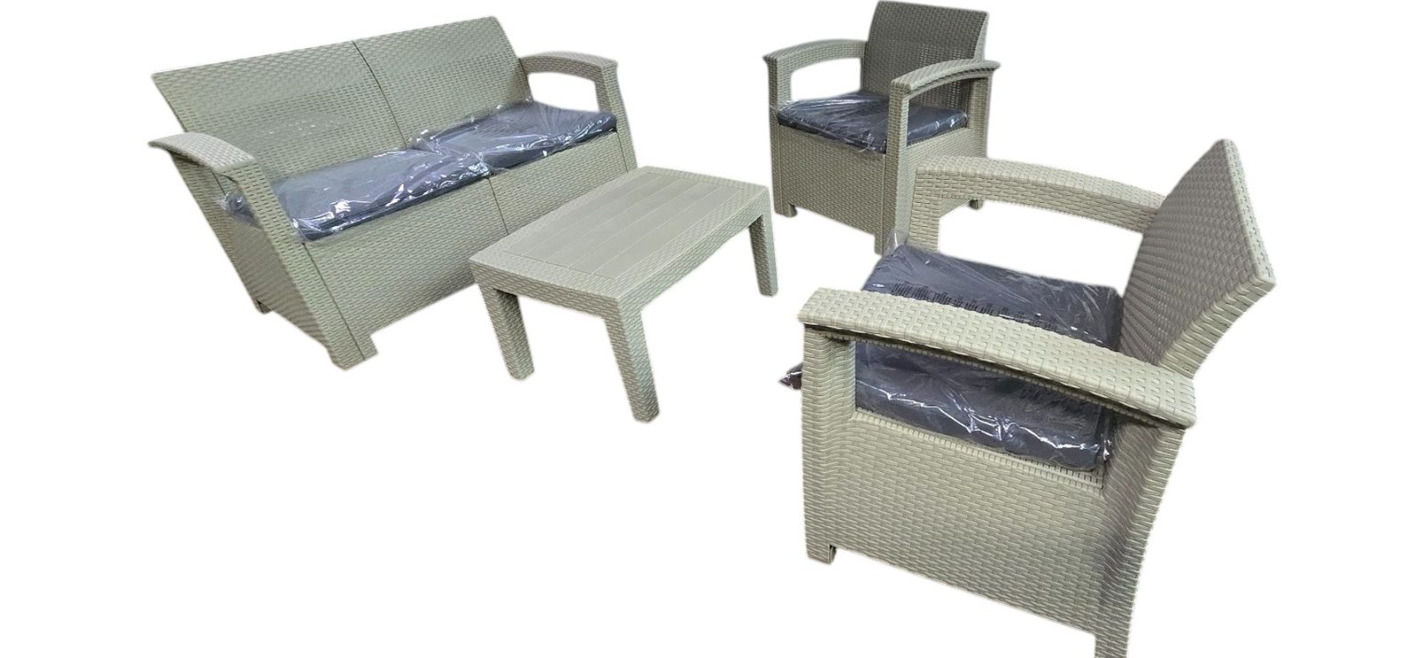 JUEGO DE TERRAZA 4 PLAZAS PLASTICO PLA12401