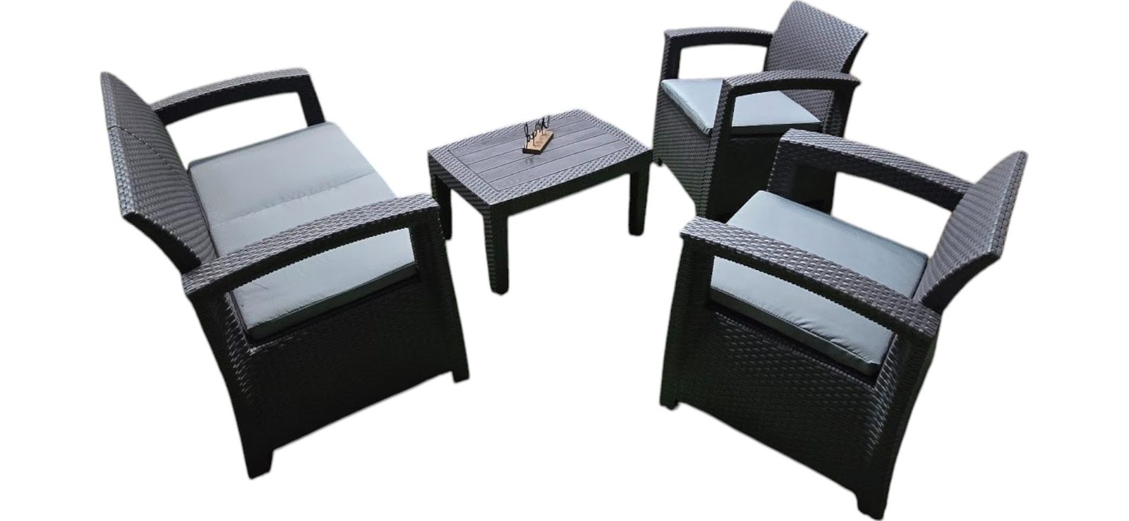 JUEGO DE TERRAZA 4 PLAZAS PLASTICO PLA12401