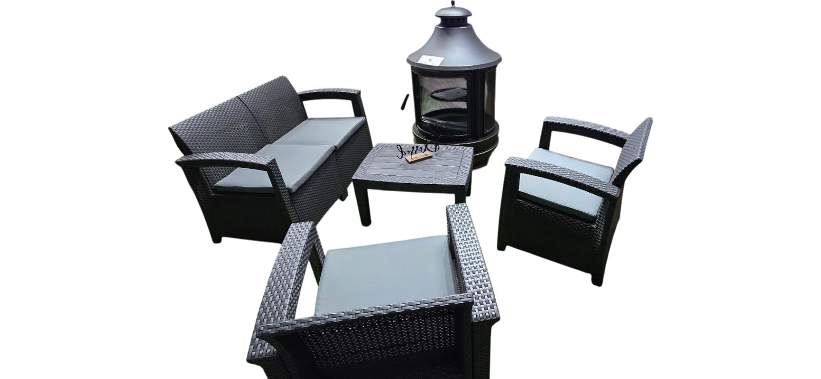 JUEGO DE TERRAZA 4 PLAZAS PLASTICO PLA12401
