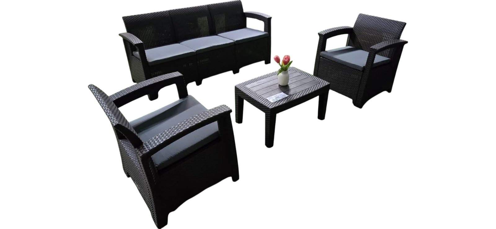 JUEGO DE TERRAZA 5 PLAZAS PLASTICO PLA12301