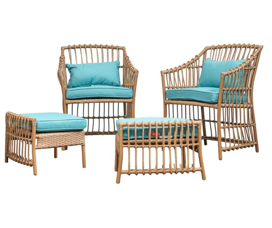JUEGO TERRAZA 4 PIEZAS RATTAN 2 BUTAKAS 2 SILLAS BISTRO OUTTER SE1235 OUTTER