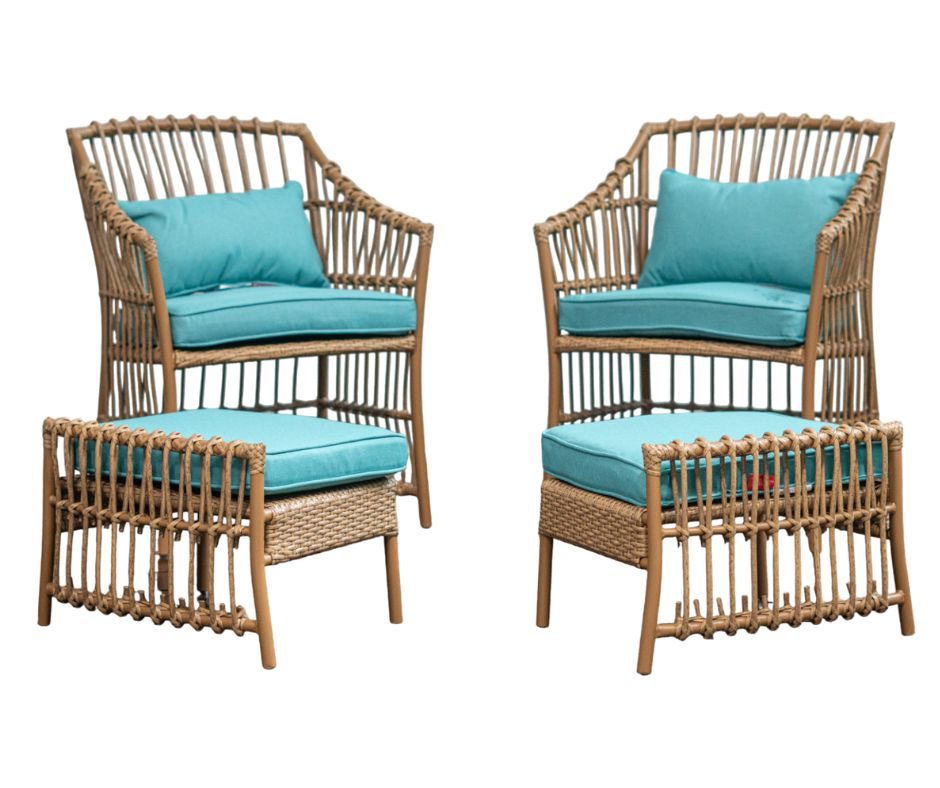 JUEGO TERRAZA 4 PIEZAS RATTAN 2 BUTAKAS 2 SILLAS BISTRO OUTTER SE1235 OUTTER