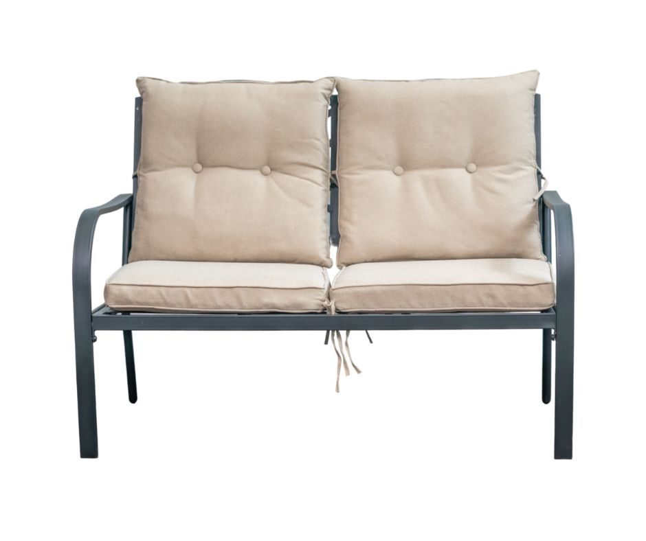 JUEGO TERRAZA 6 PIEZAS METAL 3 MESITAS, 2 SILLAS GIRATORIAS, 1 SOFA DOBLE, OUTTER