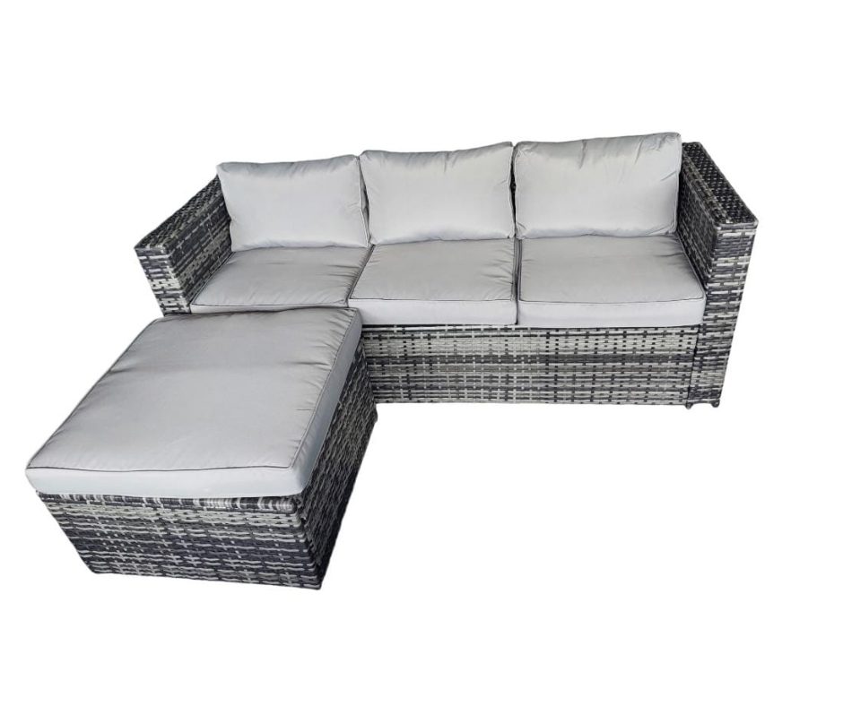 JUEGO TERRAZA 7 PIEZAS, 2 MESAS VIDRIO TEMPERAD, 2 SILLONES, 3 SOFAS, COJIN POLIESTER, RATAN OUTTER TE123803