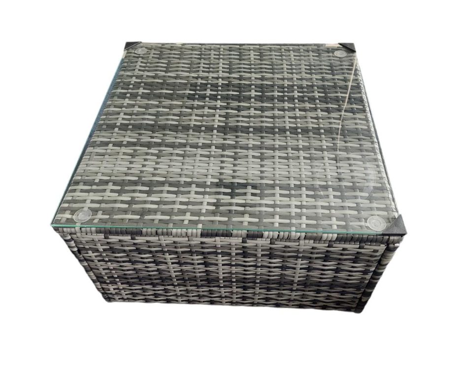 JUEGO TERRAZA 7 PIEZAS, 2 MESAS VIDRIO TEMPERAD, 2 SILLONES, 3 SOFAS, COJIN POLIESTER, RATAN OUTTER TE123803