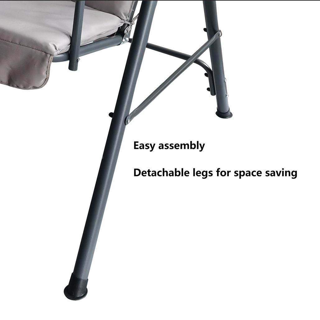 SILLA MECEDORA 2 PLAZAS JARDIN POLIESTER BASE METALICA XY-CS-10007B2
