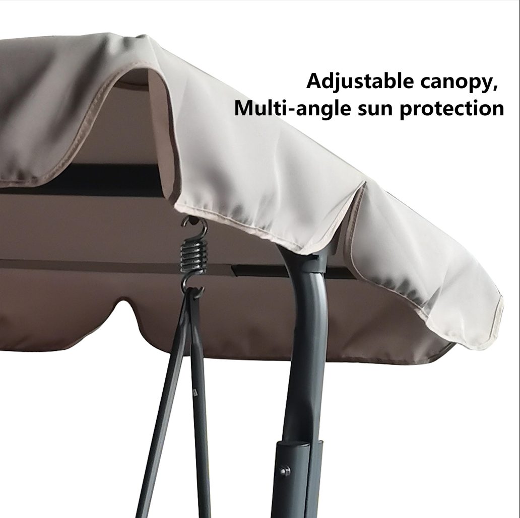 SILLA MECEDORA 2 PLAZAS JARDIN POLIESTER BASE METALICA XY-CS-10007B2