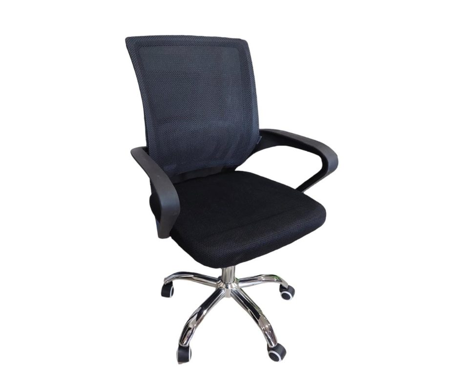 SILLA ESCRITORIO ECONOMICA BASE CROMADA DESCANZA BRAZOS SMART SPACE HL-C-23076A SMART SPACE