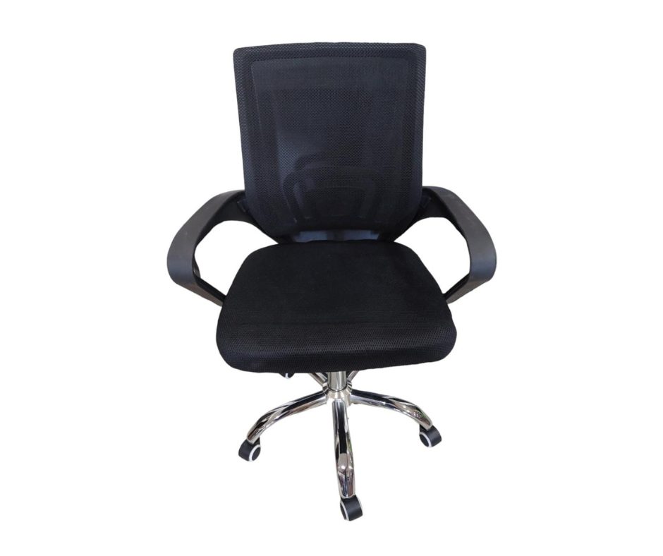 SILLA ESCRITORIO ECONOMICA BASE CROMADA DESCANZA BRAZOS SMART SPACE HL-C-23076A SMART SPACE