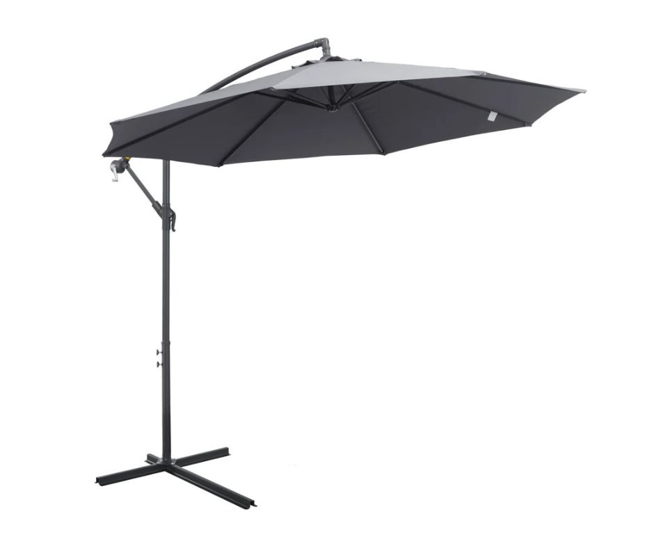 SOMBRILLA GRIS METAL POLIESTER OUTDOOR MASTER HL-C-23149 (XY-DP-14005) (BANANA) OUTDOOR MASTER