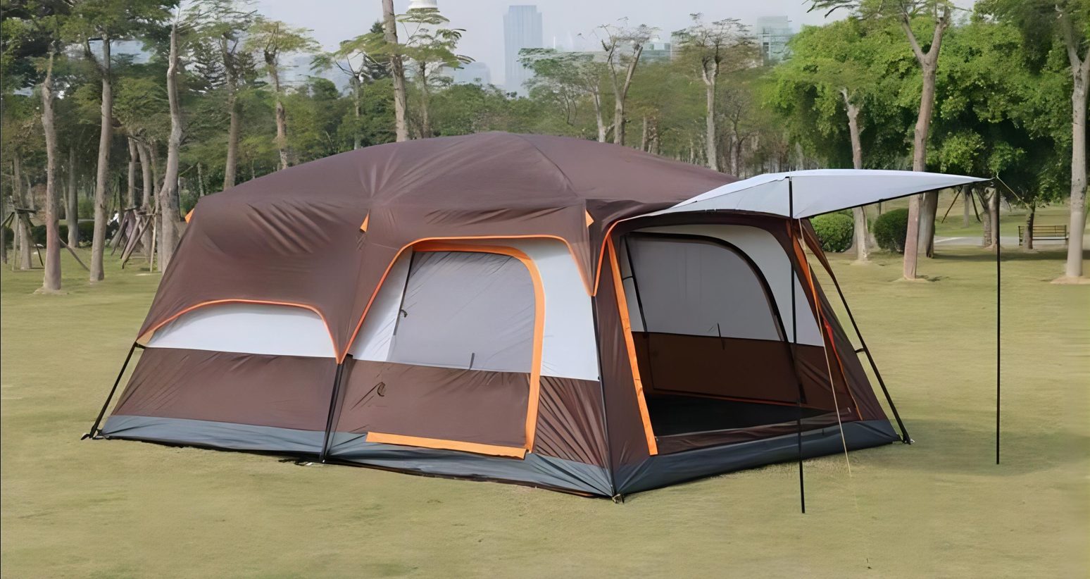 TIENDA ACAMPAR CAFE POLIESTER BASE TELA TUBOS FIBRA VIDRIO OUTTER XY-CG-22081-CAFE OUTTER