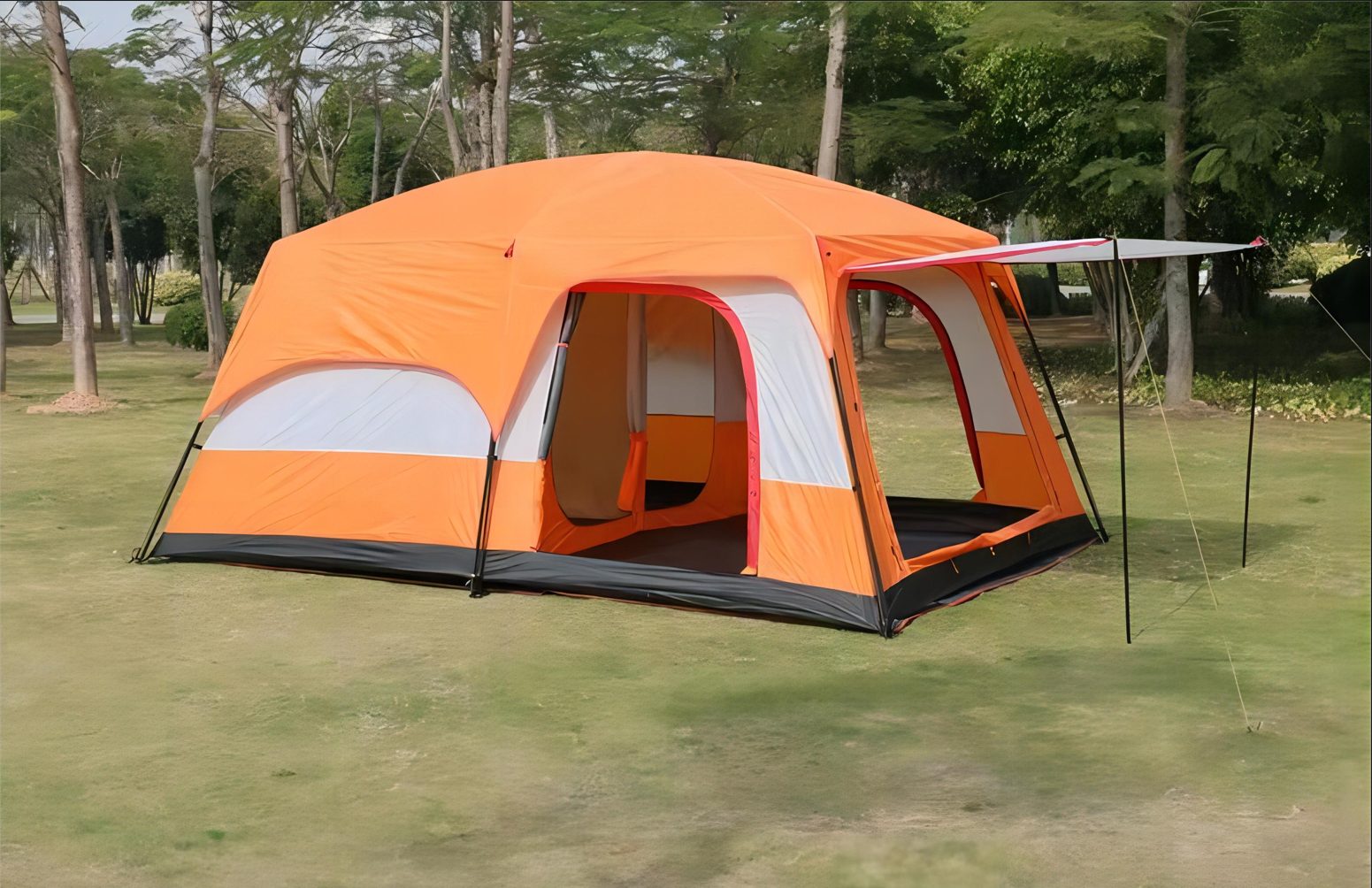 TIENDA ACAMPAR NARANJA POLIESTER BASE TELA TUBOS FIBRA VIDRIO OUTTER XY-CG-22081-NARANJA