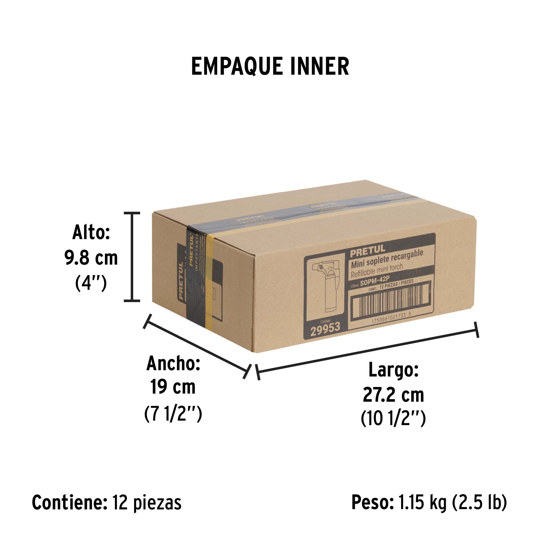 Mechero recargable de 15 ml para flamear alimentos, PRETUL PRETUL