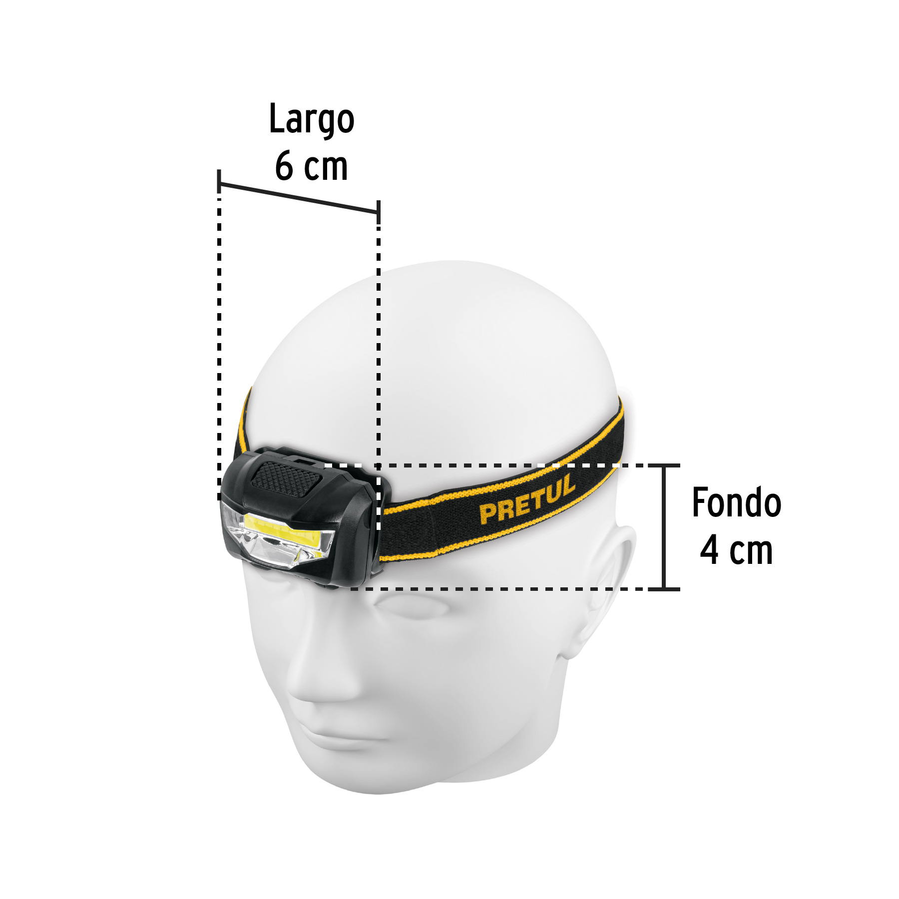Linterna de minero LED 100 lm de 3 pilas AAA, PRETUL PRETUL