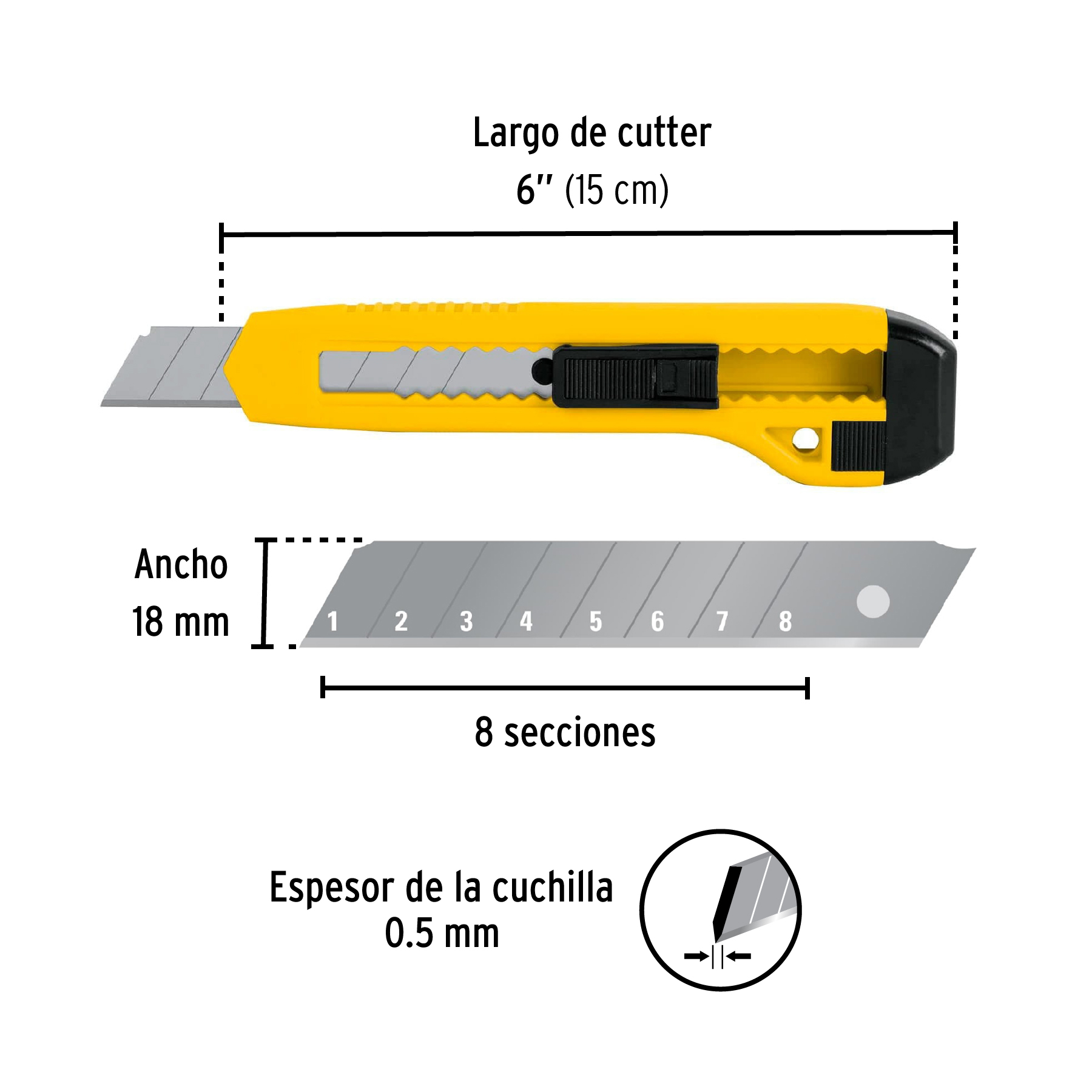 Cutter 18 mm plástico, PRETUL PRETUL