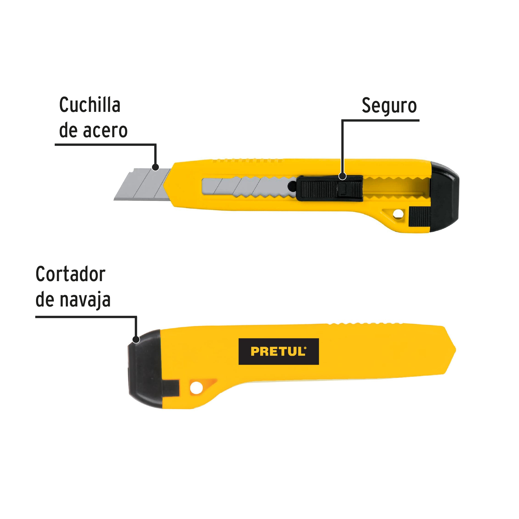 Cutter 18 mm plástico, PRETUL PRETUL