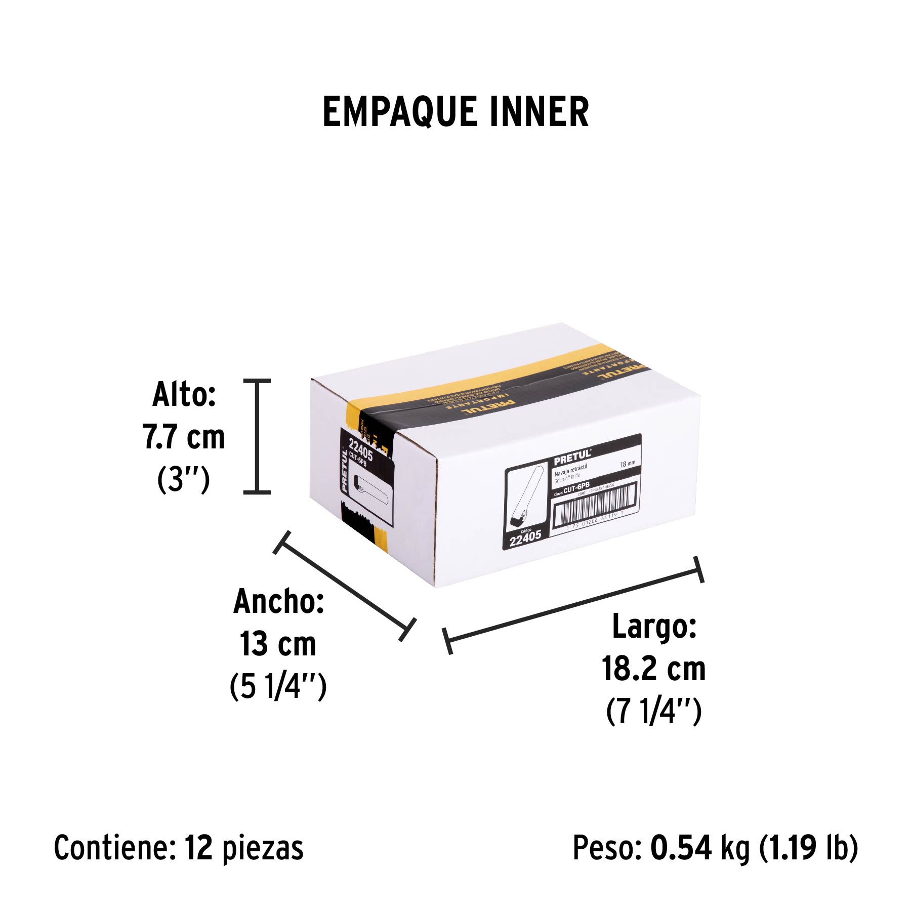 Cutter 18 mm plástico, PRETUL PRETUL