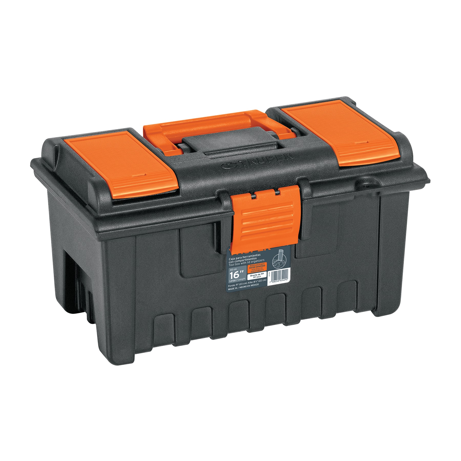 Caja para herramienta de 16" con compartimentos, TRUPER TRUPER