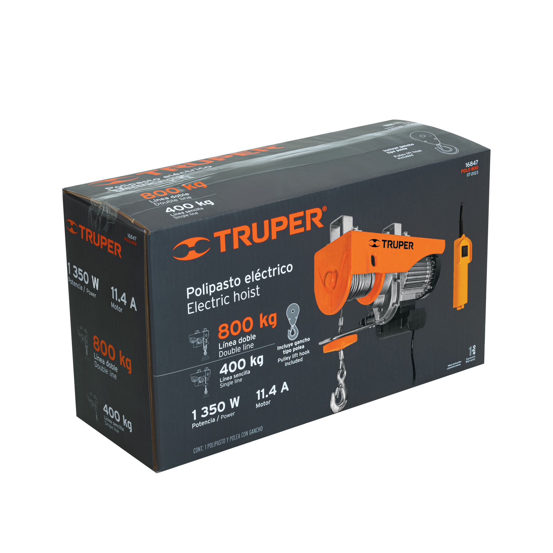 Polipasto eléctrico de 800 kg, TRUPER TRUPER