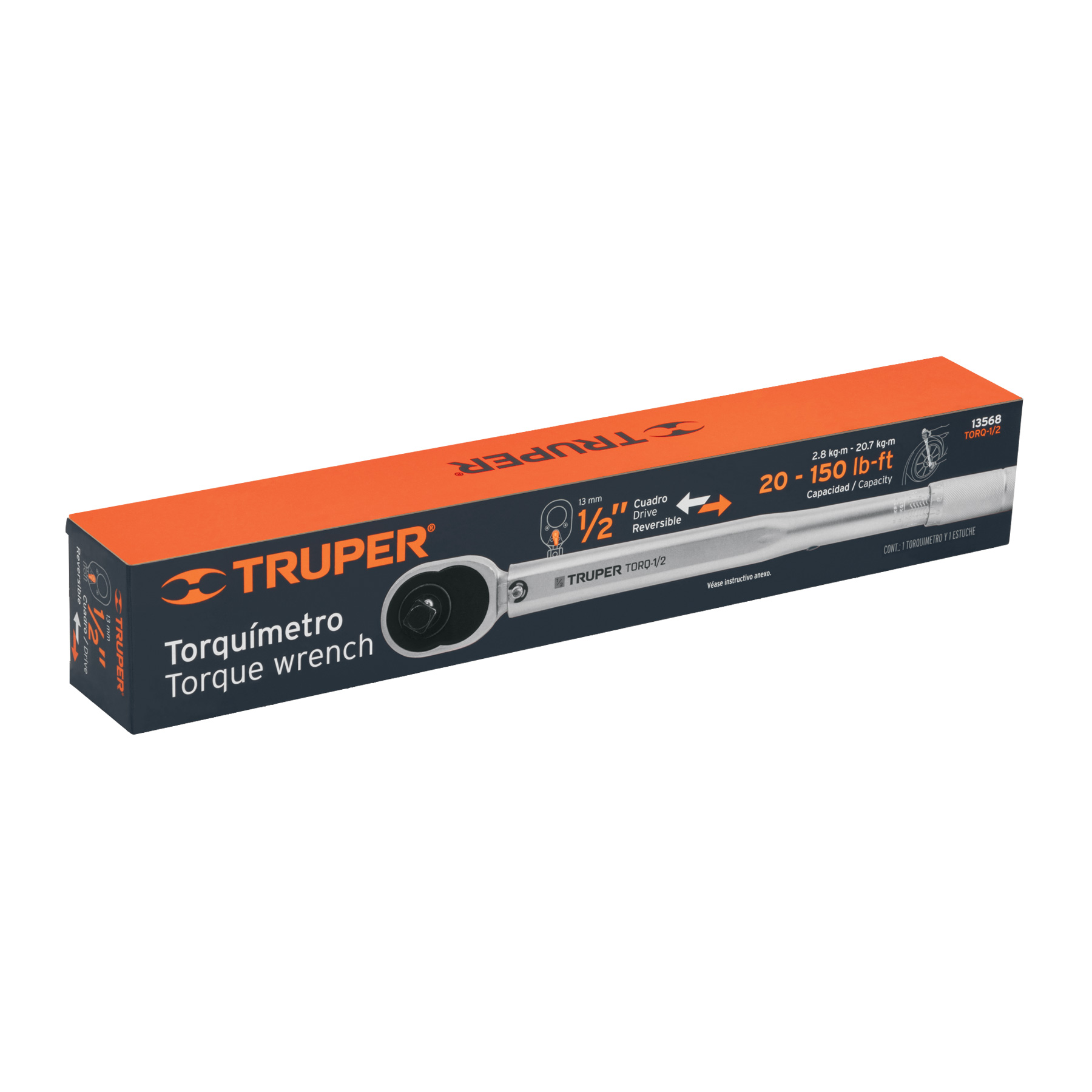 Torquímetro de trueno, dos lecturas, cuadro 1/2", TRUPER TRUPER