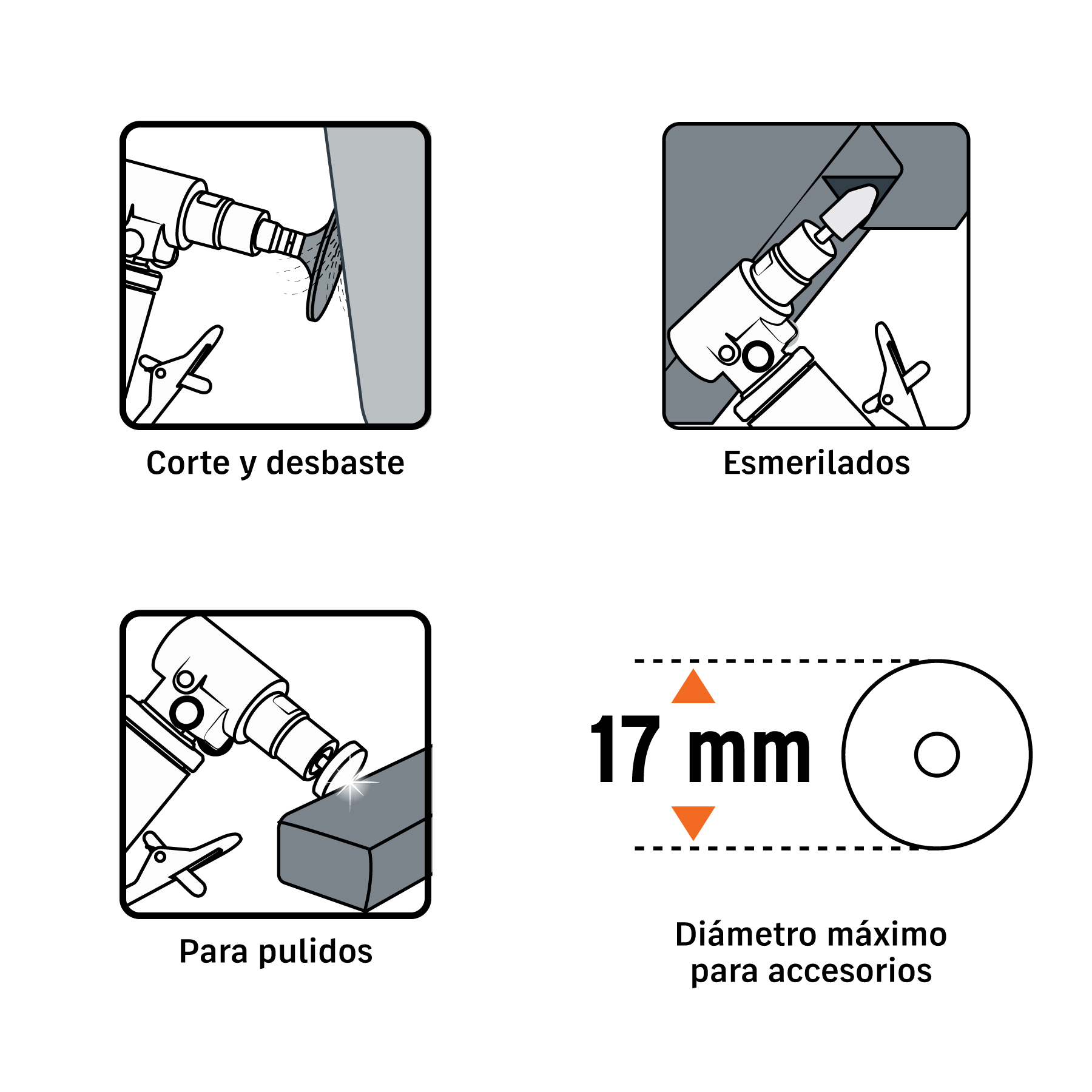 Rectificador neumático 1/4" angular, TRUPER TRUPER