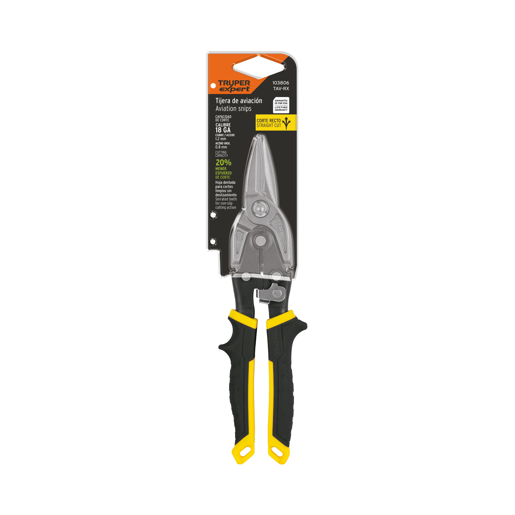 Tijera de aviación 10" corte recto, TRUPER EXPERT TRUPER