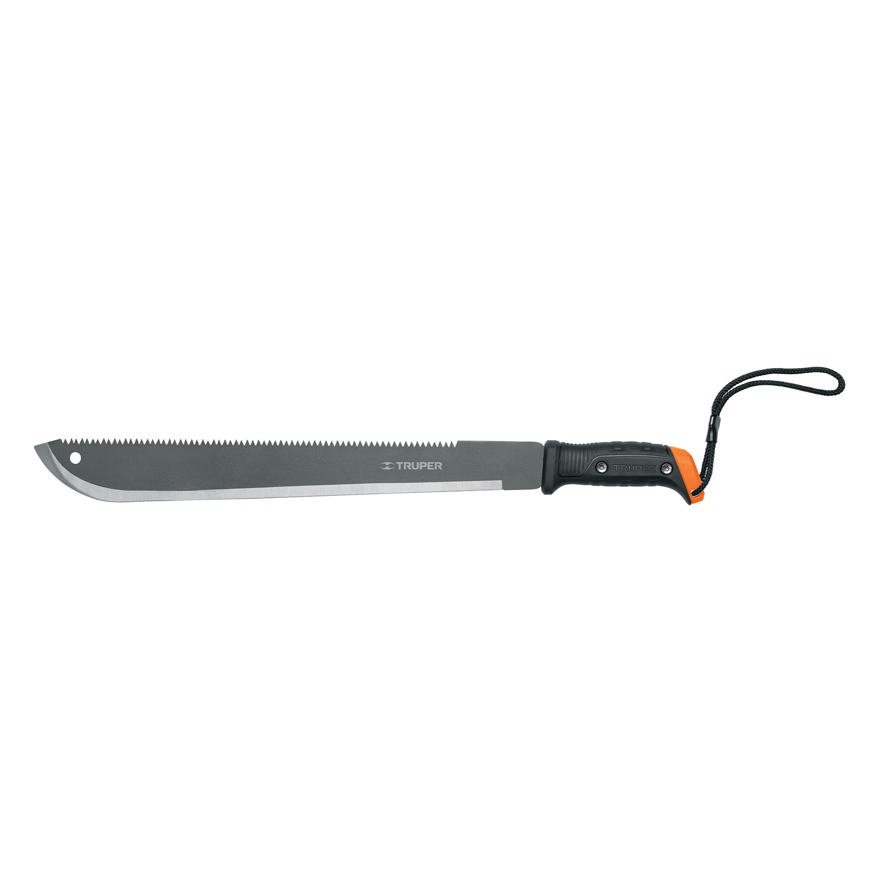 Machete doble filo 18", cacha atornillada, funda de cartón TRUPER