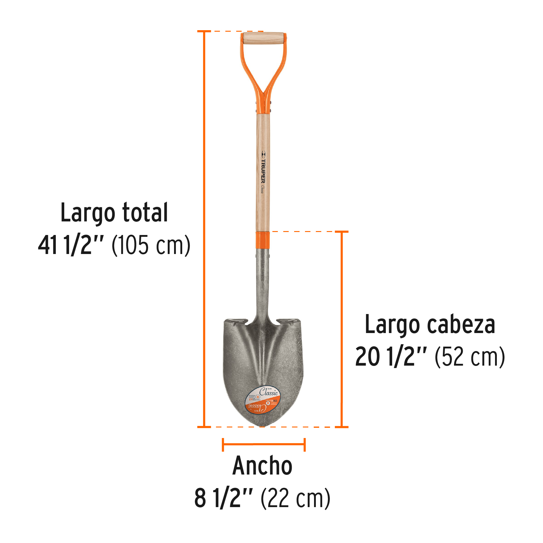 Pala redonda Classic, puño "Y", TRUPER TRUPER