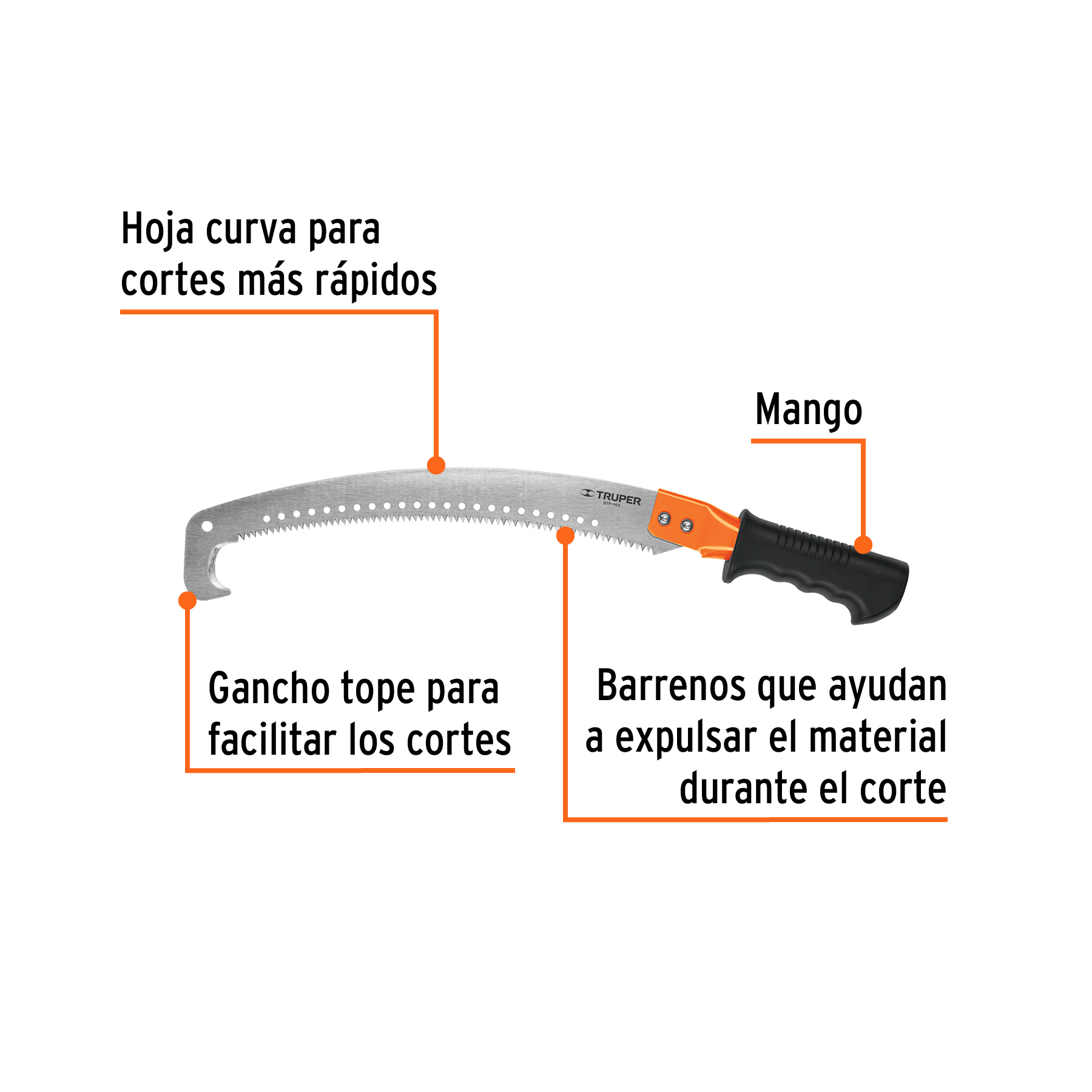 SERRUCHO P/PODAR 16" C/GANCHO STP-16X TRUPER 18176 TRUPER