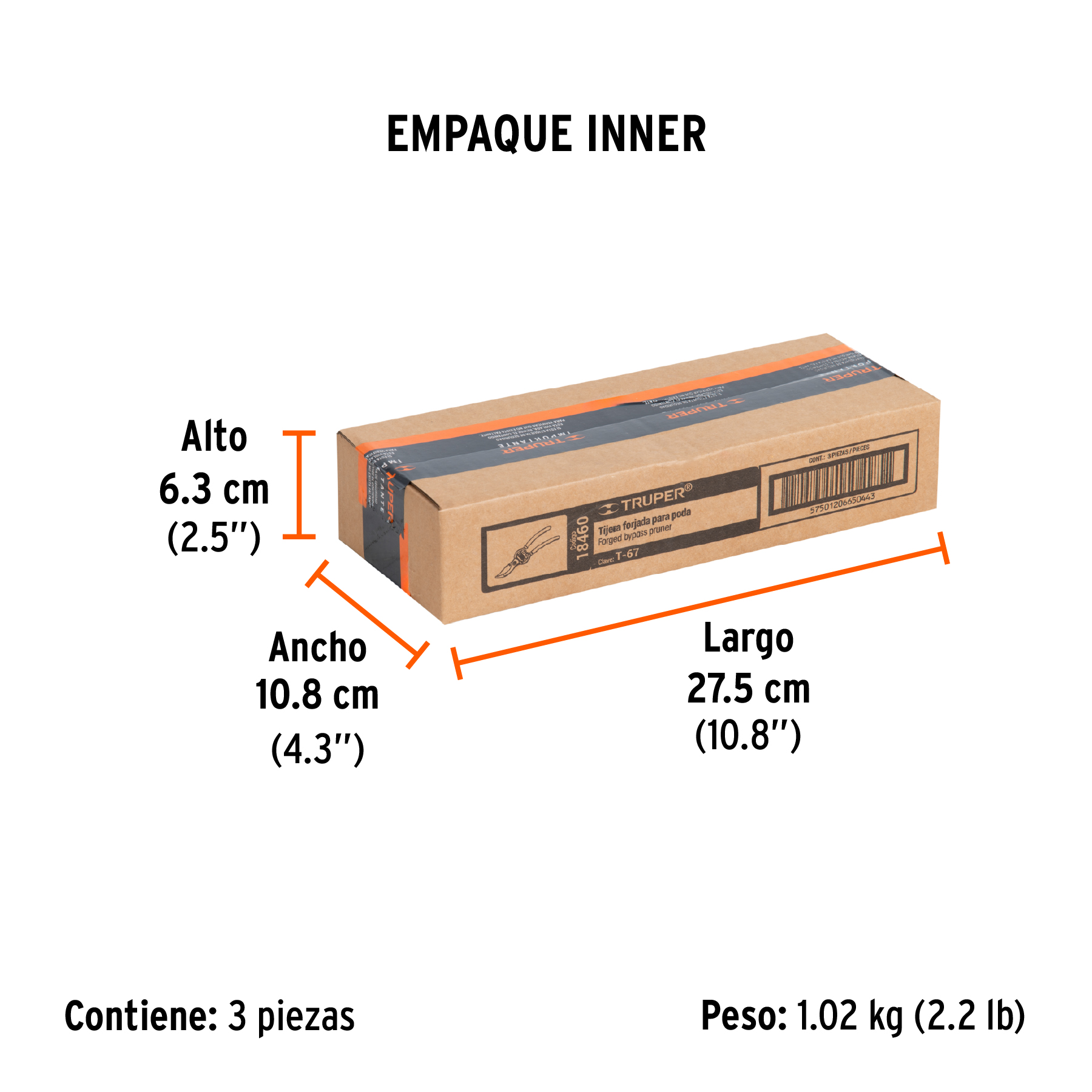 Tijera forjada para poda 8-1/2" para jardinería, TRUPER TRUPER