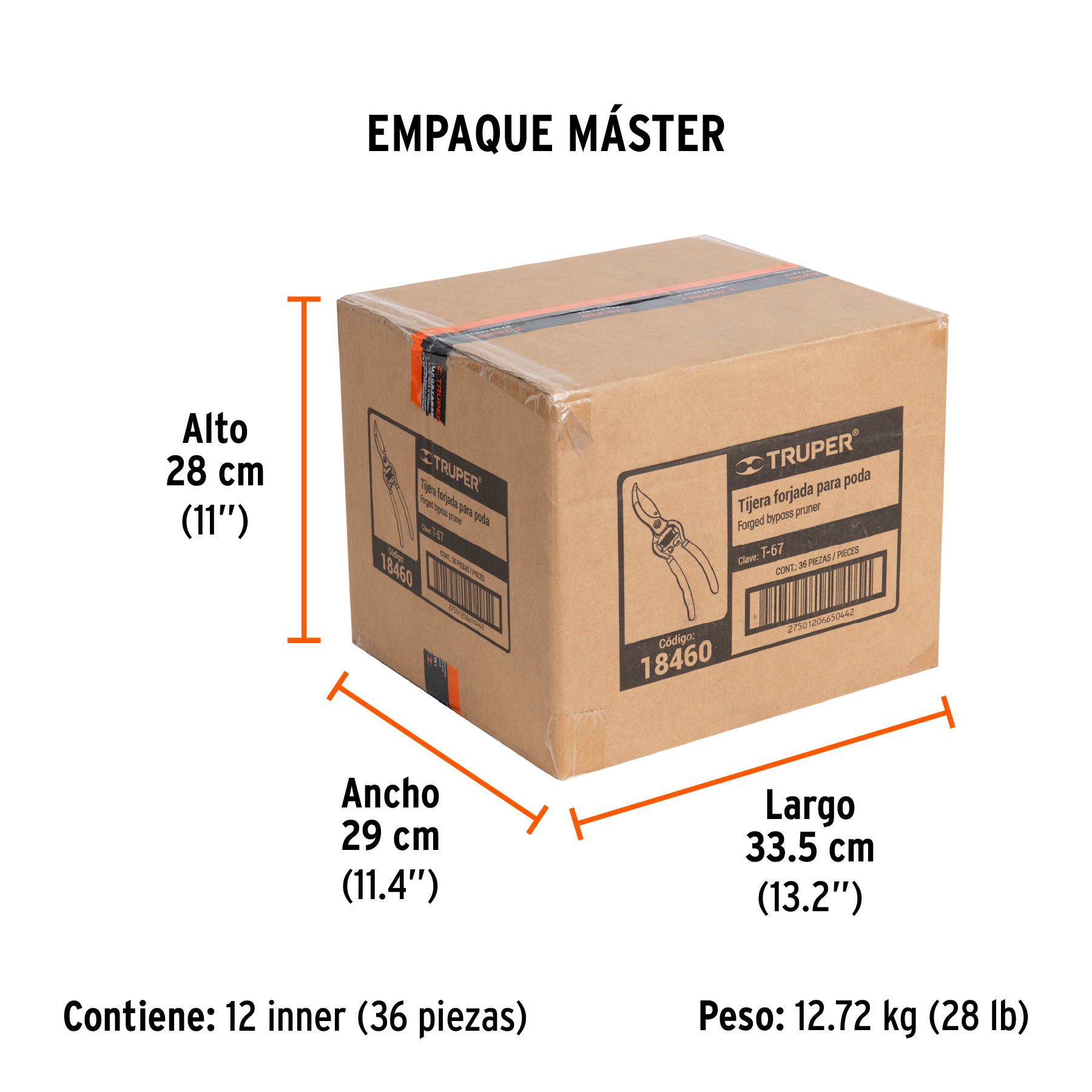 Tijera forjada para poda 8-1/2" para jardinería, TRUPER TRUPER