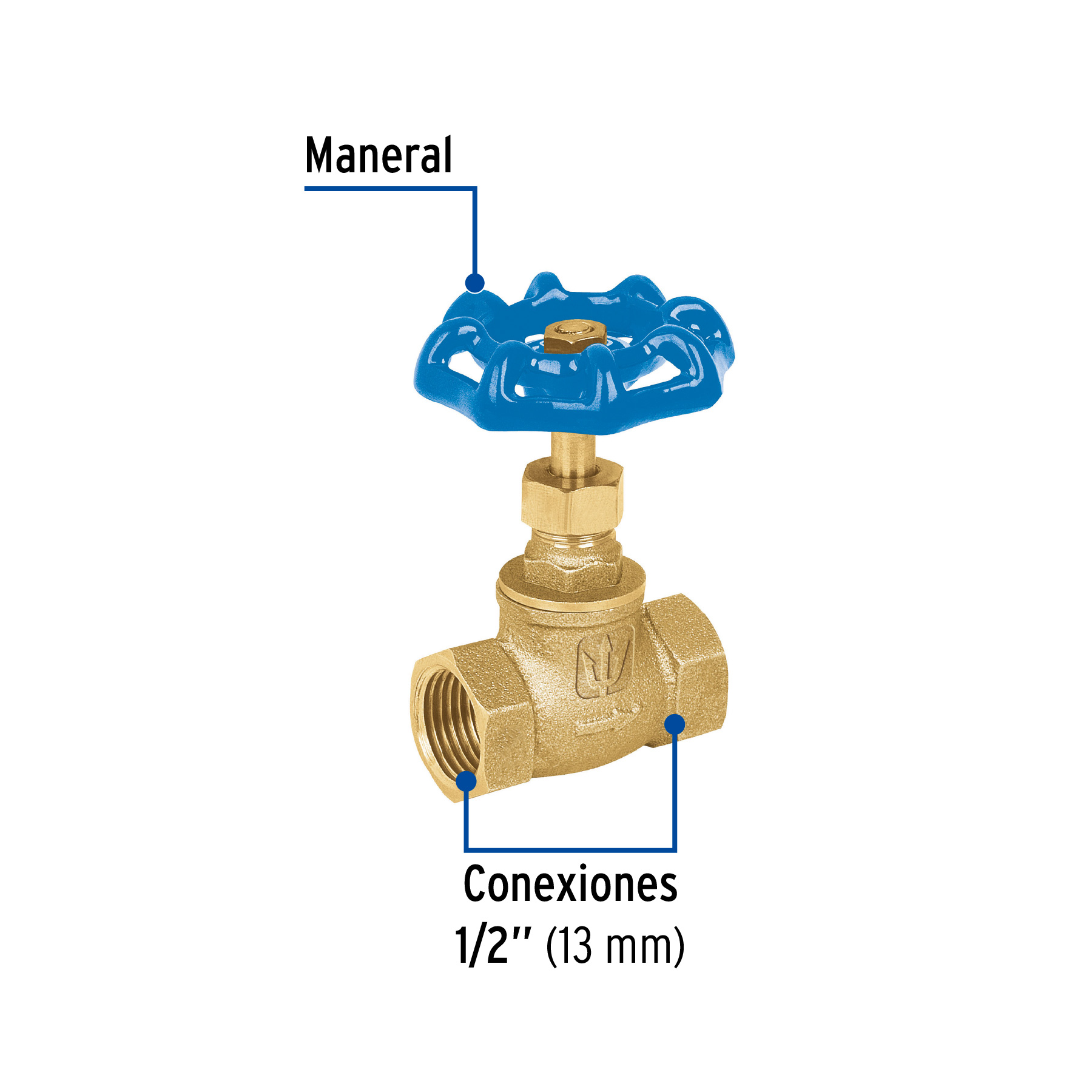 Válvula de globo de latón, roscable de 1/2", FOSET TRUPER