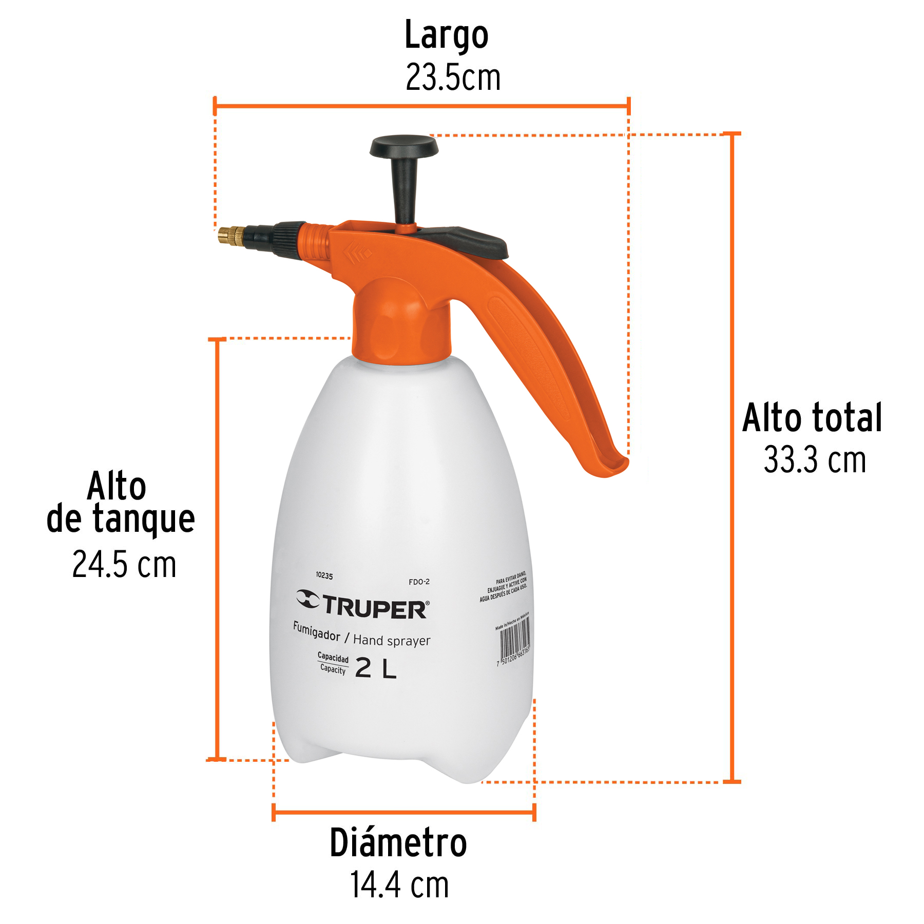Fumigador de 2 litros doméstico, TRUPER TRUPER