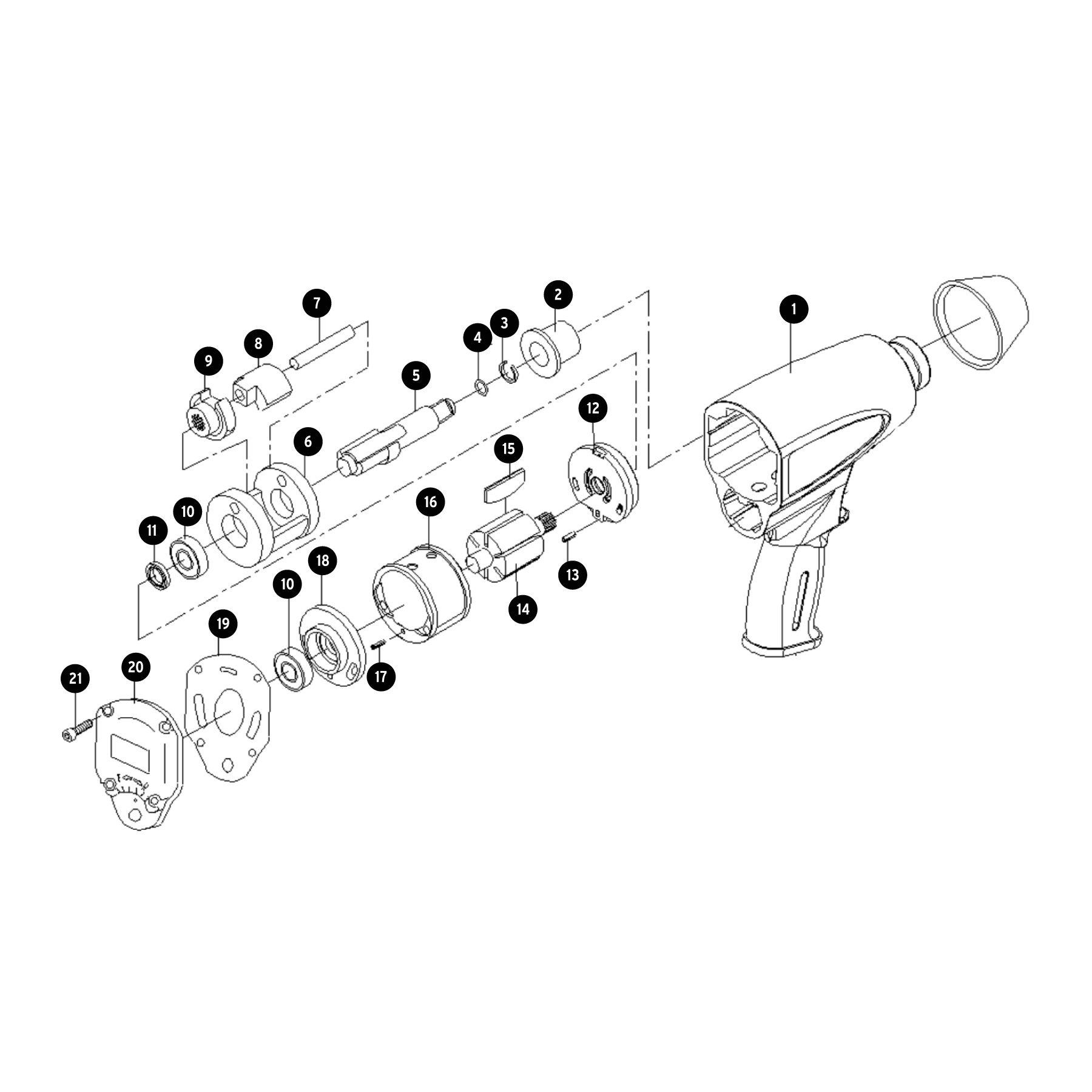 Llave (pistola) de impacto neumática 1/2", TRUPER TRUPER