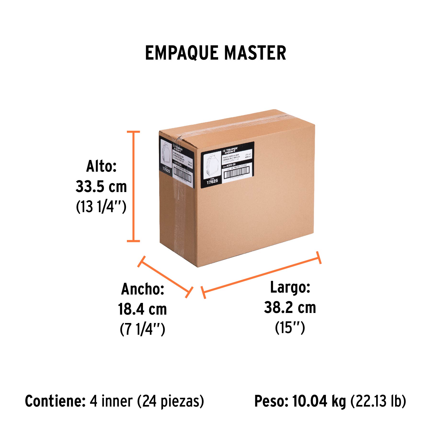Aceite sintético para motor de 2 tiempos, 400 ml TRUPER