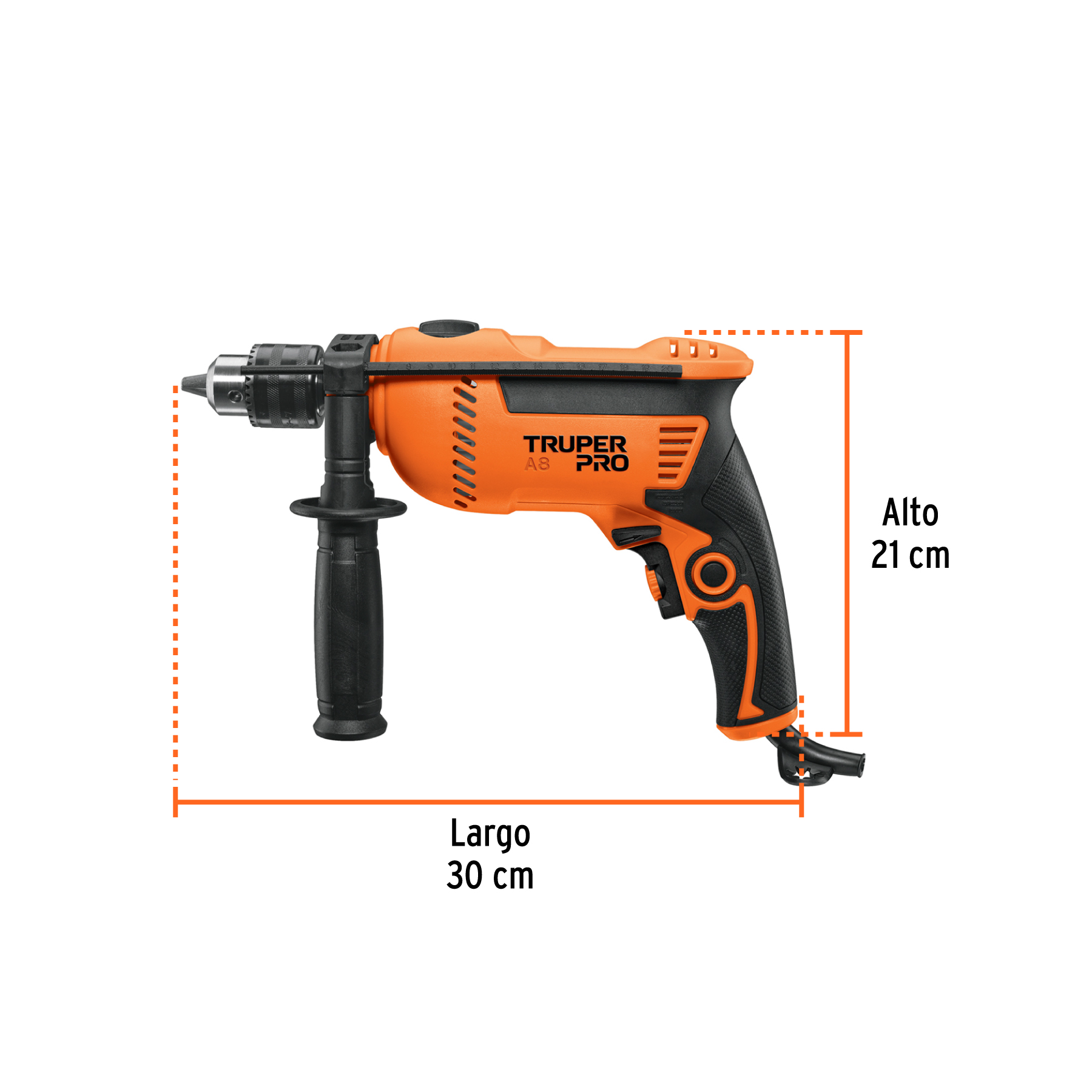Rotomartillo/destornillador 1/2", 750W, TRUPER PRO TRUPER