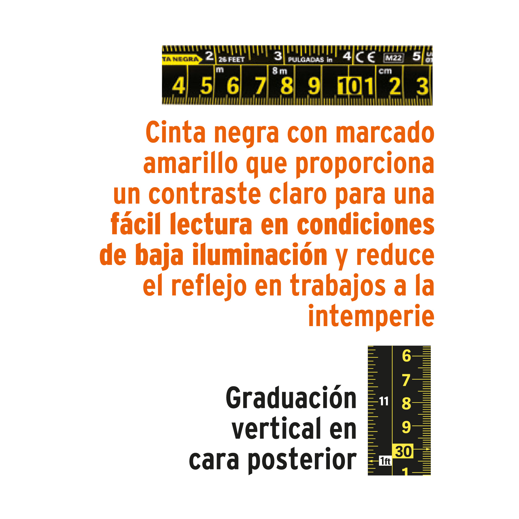 Flexómetro contra impactos 3 m, Cinta Negra 13 mm, TRUPER TRUPER