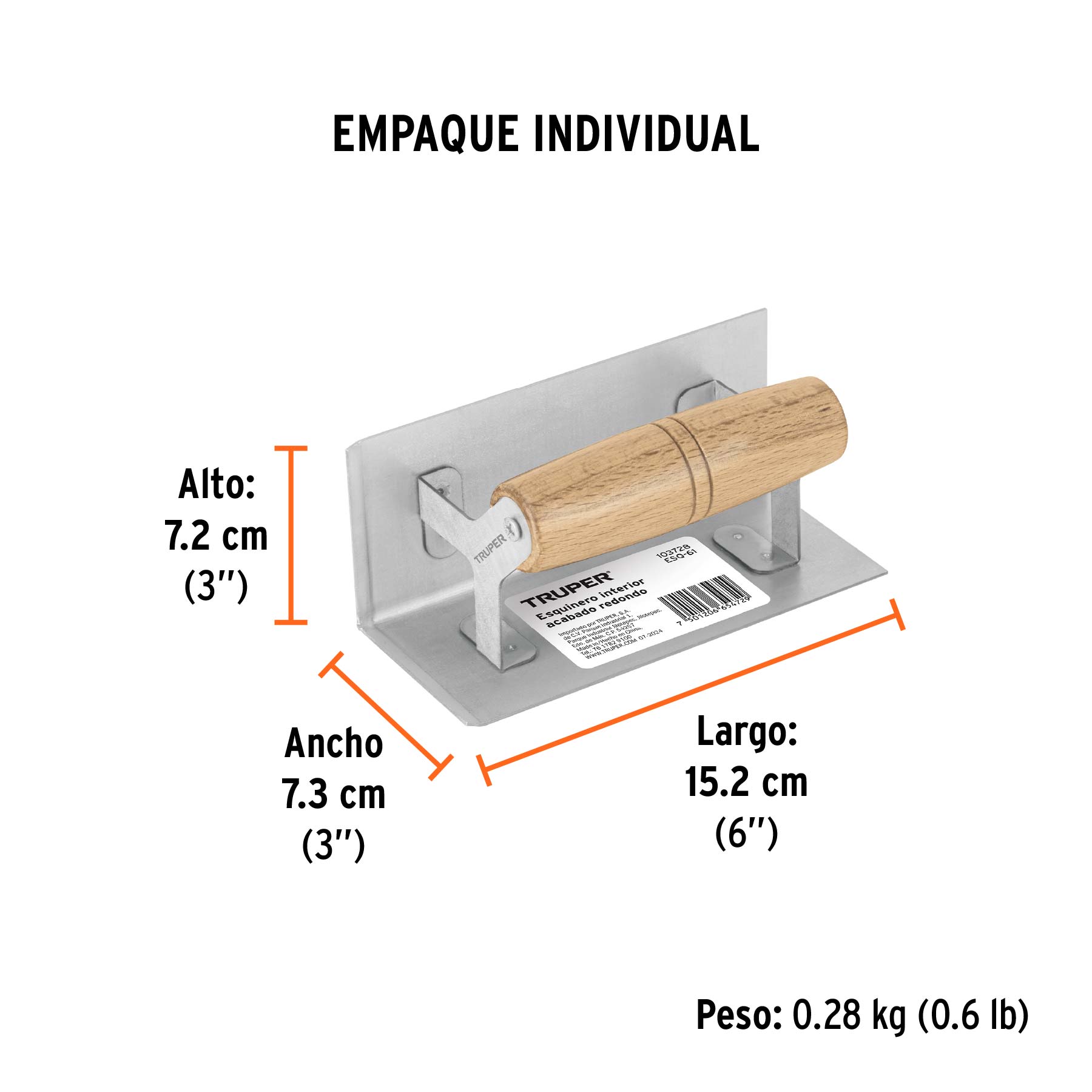 Esquinero interior, para acabado redondeado, TRUPER TRUPER