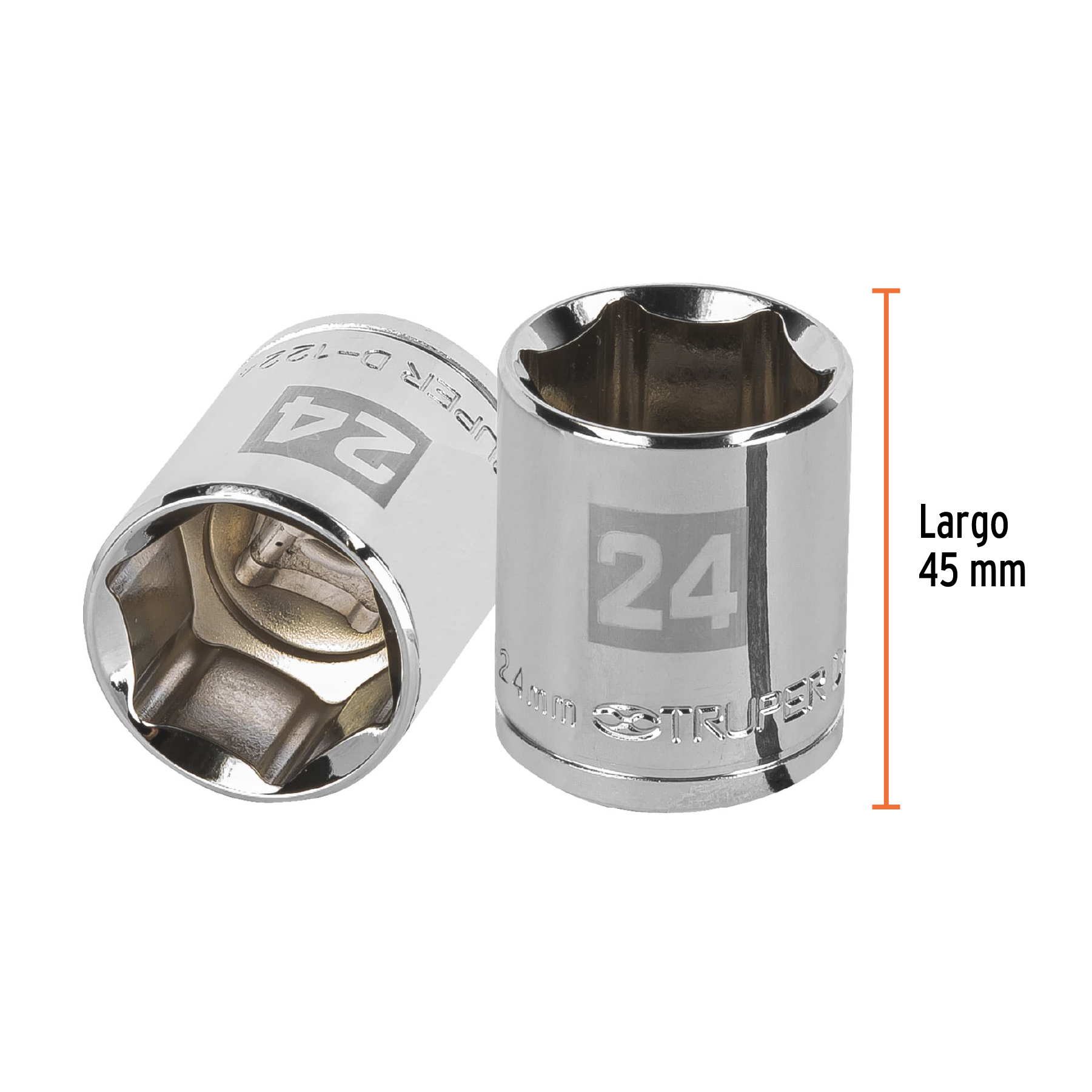 Dado de 24 mm, 6 puntas, cuadro 1/2", TRUPER TRUPER