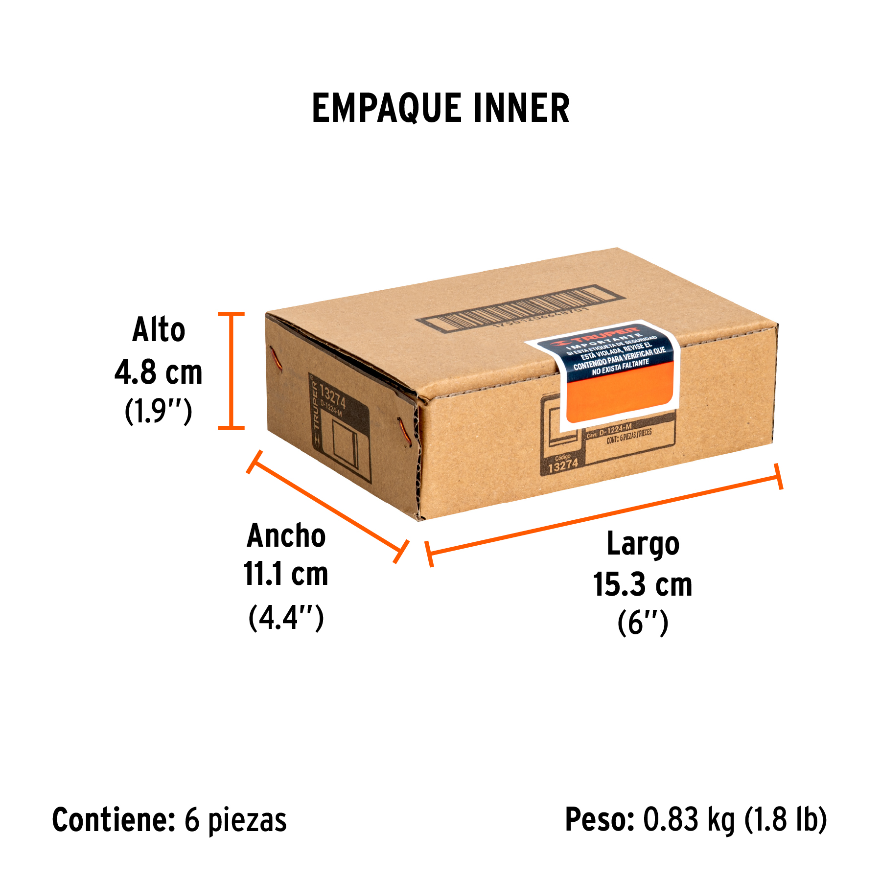 Dado de 24 mm, 6 puntas, cuadro 1/2", TRUPER TRUPER
