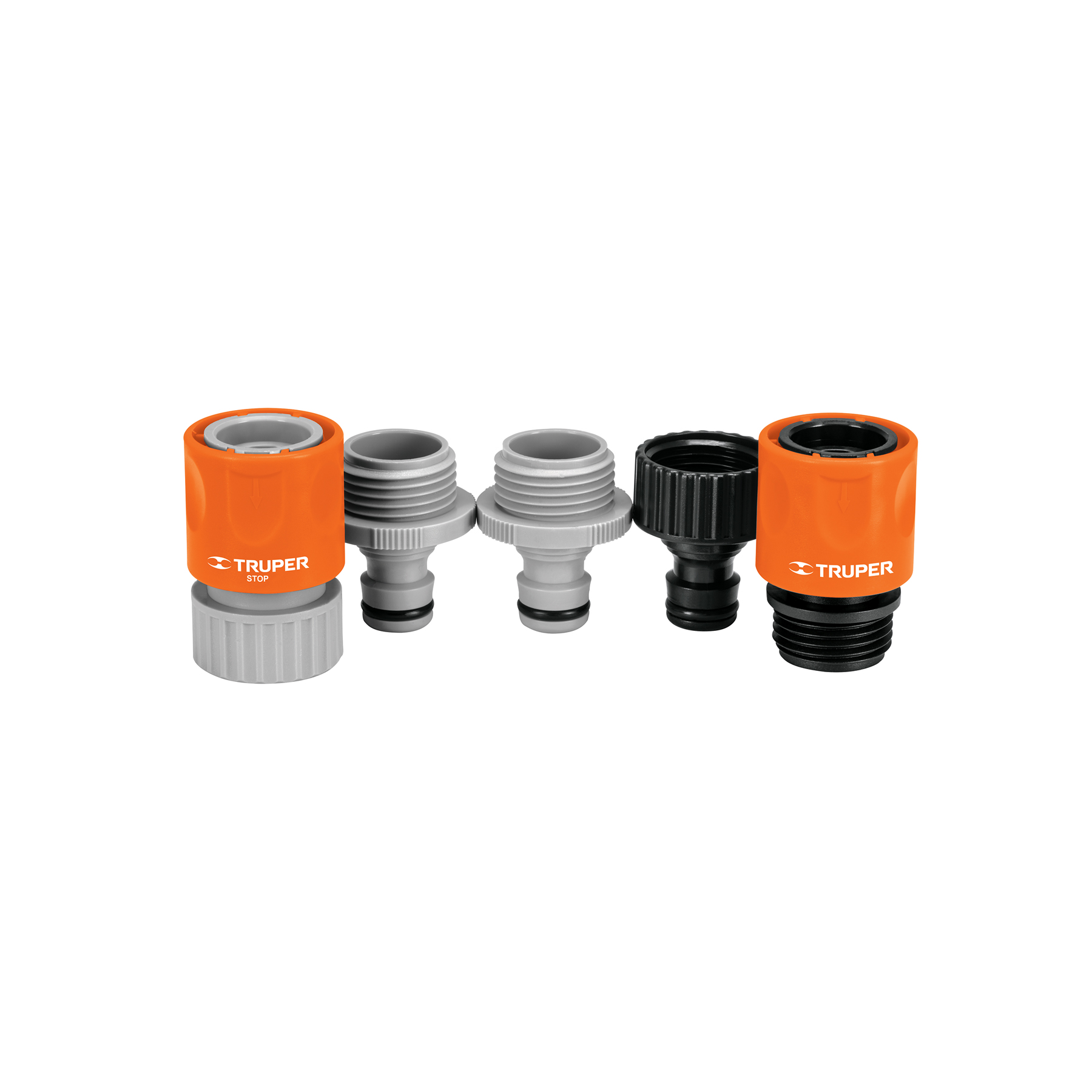 Juego de 5 conectores 3/4" rápidos de ABS, sistema click TRUPER